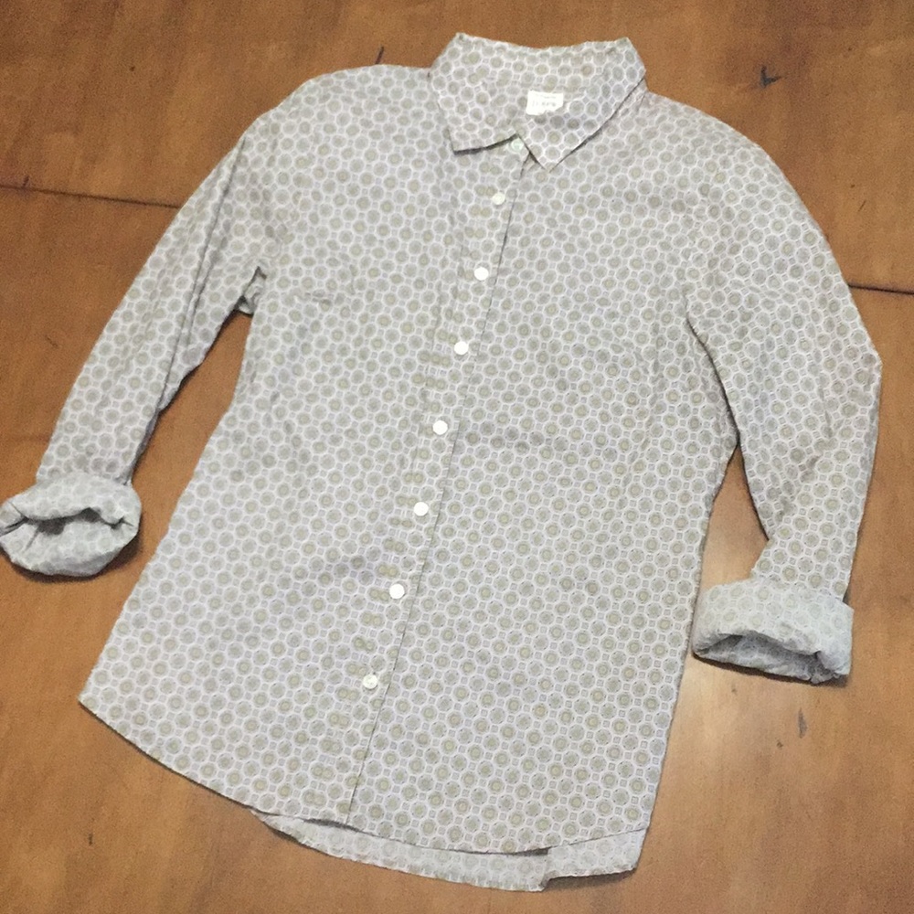 The Perfect Shirt by J. Crew. Lavender/ Lime Green